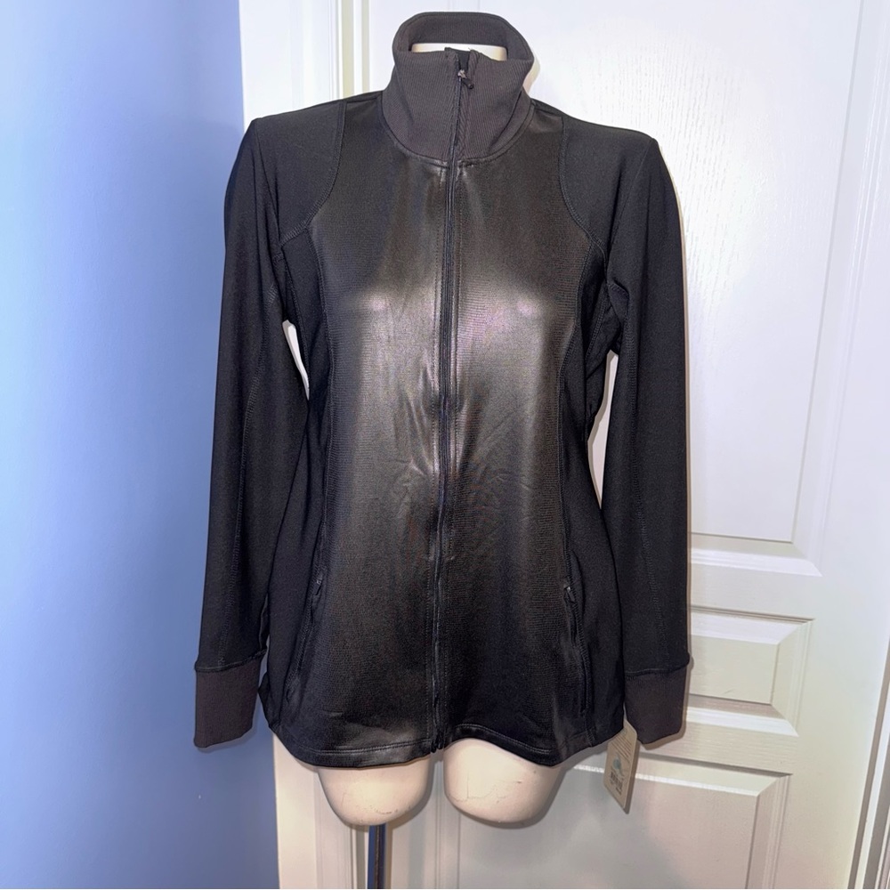 Apana Black textured Yoga Women's Jacket size Large